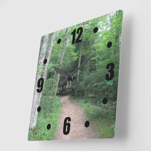 Woodsy Path Wall Clock Vierkante Klok (Hoek)