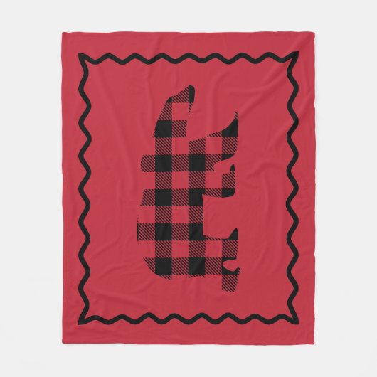 Woodsy Red en Black Pset Fleece Blanket (Voorkant)