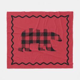 Woodsy Red en Black Pset Fleece Blanket