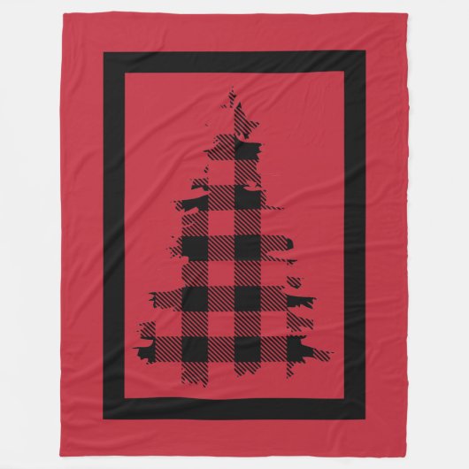 Woodsy Red en Black Pset Fleece Blanket (Voorkant)