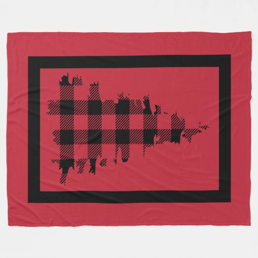 Woodsy Red en Black Pset Fleece Blanket (Voorkant (Horizontaal))