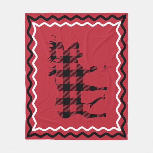 Woodsy Red en Black Pset Fleece Blanket (Voorkant)