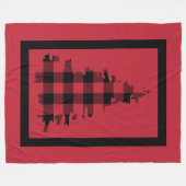 Woodsy Red en Black Pset Fleece Blanket Deken (Voorkant (Horizontaal))