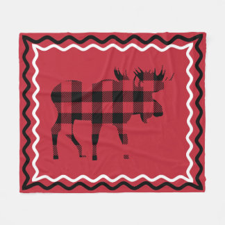 Woodsy Red en Black Pset Fleece Blanket Deken