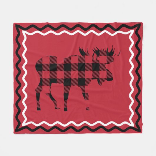 Woodsy Red en Black Pset Fleece Blanket Deken (Voorkant (Horizontaal))