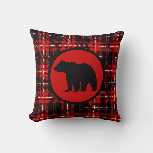 Woodsy Red Plaid Beer Print Kussen (Voorkant)
