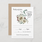 Woodsy Roos Waterverf Response RSVP Kaartje (Voorkant / Achterkant)