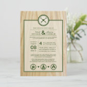 Woodsy Wedding & Glamping Invitation Kaart (Staand voorkant)