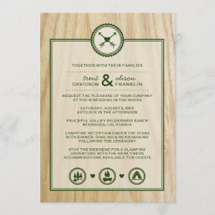 Woodsy Wedding & Glamping Invitation Programmakaart