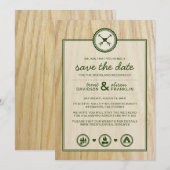 Woodsy Wedding & Glamping Save the Dates Date (Voorkant / Achterkant)