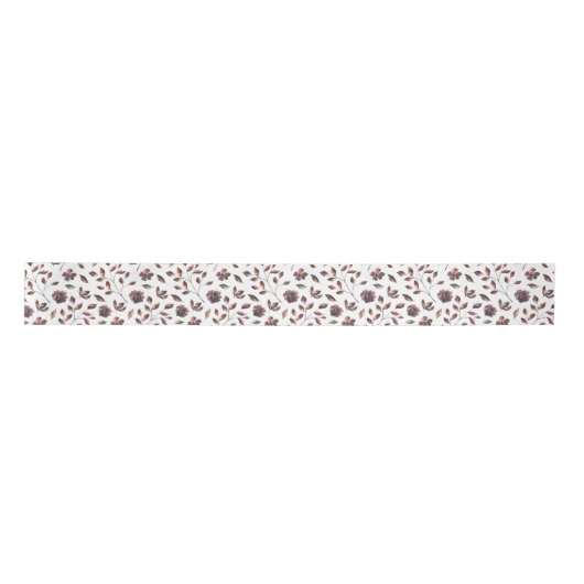 Woodsy Wine Floral Wreath Satijnen Lint (Voorkant)