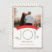 Woodsy Wreath Berries Joy Christmas Kaart (Voorkant / Achterkant)