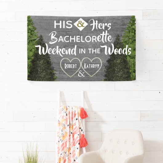 Woodsy Zijne & Hers Bachelorette Party Spandoek (Insitu)