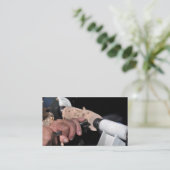 Woodturner in een la visitekaartje (Staand voorkant)