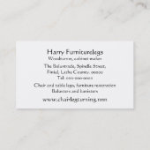 Woodturner in een la visitekaartje (Achterkant)