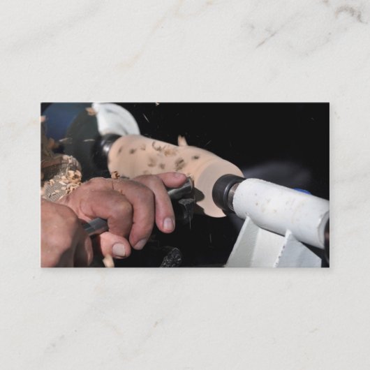 Woodturner in een la visitekaartje (Voorkant)