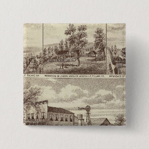 Woodville Hotel, ranches Vierkante Button 5,1 Cm