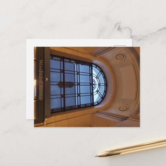 Woodward Ave, Detroit, Michigan Briefkaart (Voorkant / Achterkant in situ)