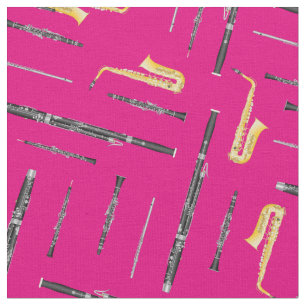 Woodwind Band Instruments Musician Pink Stof