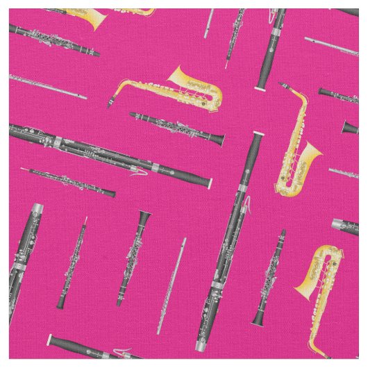 Woodwind Band Instruments Musician Pink Stof (Close Up)