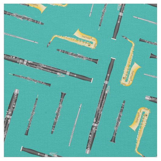 Woodwind Band Instruments Musician Turquoise Stof (Close Up)