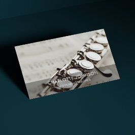 Woodwind Leraar Elegante Moderne Fluit Black&White Visitekaartje