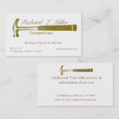 Woodwork Handyman Carpenter Construction Visitekaartje (Voorkant / Achterkant)