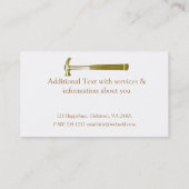 Woodwork Handyman Carpenter Construction Visitekaartje (Achterkant)