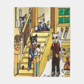 Woodwork Joinery Cats Fleece Deken (Voorkant)