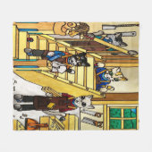 Woodwork Joinery Cats Fleece Deken (Voorkant (Horizontaal))
