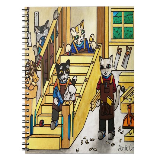 Woodwork Joinery Cats Notitieboek (Voorkant)