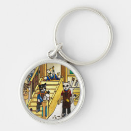 Woodwork Joinery Cats Sleutelhanger