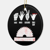 Woodworker Carpenter Rock Paper Table Saw Funny Keramisch Ornament (Links)