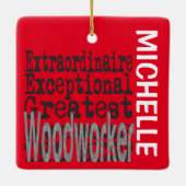Woodworker Extraordinaire CUSTOM Keramisch Ornament (Achterkant)