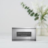 Woodworker - Premium Silver Metal Visitekaartje (Staand voorkant)