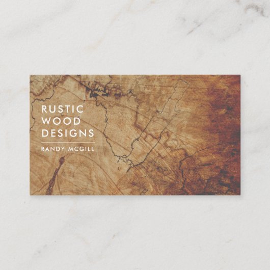 Woodworker Rustic Wood Visitekaartje (Voorkant)