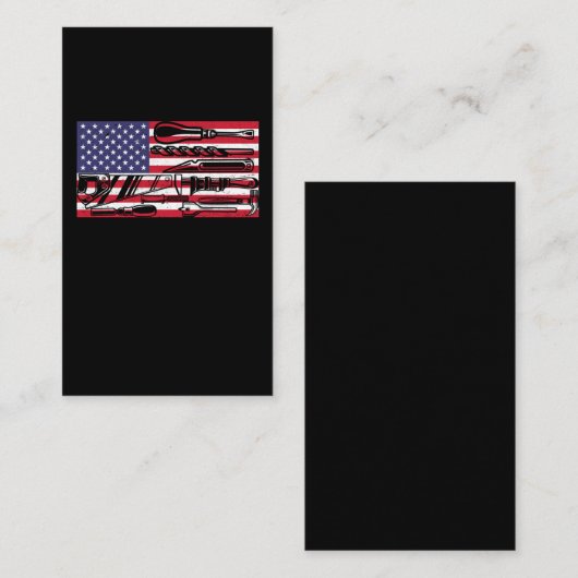 Woodworking American Flag Carpenter Tools Craftsma Visitekaartje (Voorkant / Achterkant)