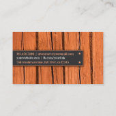 Woodworking Contractor Business Card Template Visitekaartje (Achterkant)
