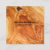 Woodworking Craftsman Fined Wood Knot QR Code Vierkante Visitekaartje (Voorkant)