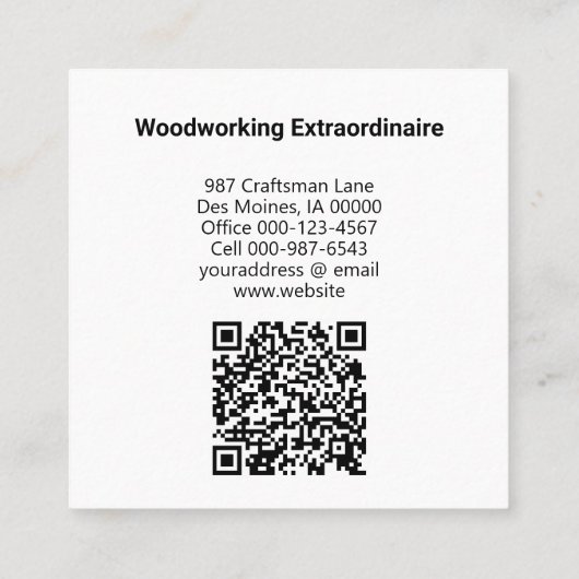 Woodworking Craftsman Finish Wood Texture Code Vierkante Visitekaartje (Achterkant)