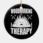 Woodworking is Therapy Woodlaborant Keramisch Ornament (Achterkant)
