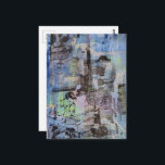 Woodworking Retro Men on a Blue Background Briefkaart<br><div class="desc">A random collage of vintage textbook papers and a vintage woodworking images from a book from 1950 with a blue background with a little but of pink and yellow</div>