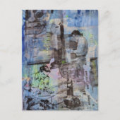 Woodworking Retro Men on a Blue Background Briefkaart (Voorkant)