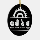 Woodworking Rock Paper Scissors Table Saw Keramisch Ornament (Rechts)