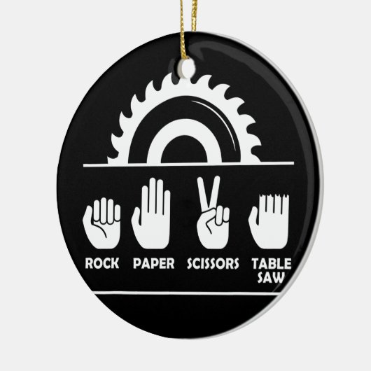 Woodworking Rock Paper Scissors Table Saw Keramisch Ornament (Links)