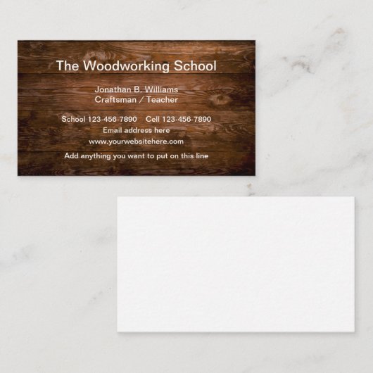 Woodworking School Visitekaartje (Voorkant / Achterkant)