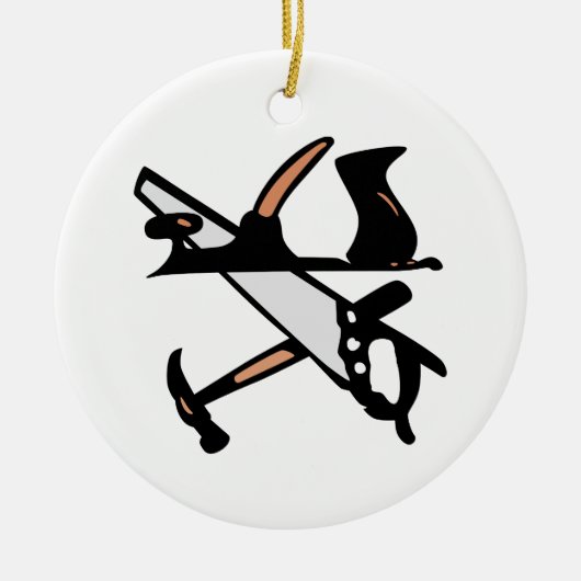 Woodworking Tools Keramisch Ornament (Voorkant)