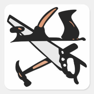 Woodworking Tools Vierkante Sticker