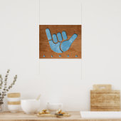 Woody Aloha Shaka Poster (Keuken)