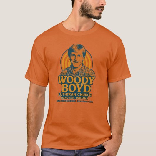 Woody Boyd Lutherse Kerk T-shirt (Voorkant)